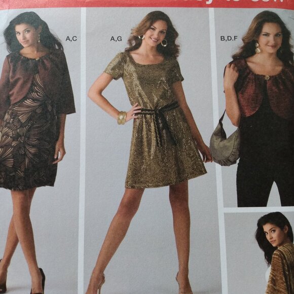 Dress Top Jacket Sewing Pattern 6-14 Shrug Belt Purse Bag Simplicity 3533 UNCUT - Picture 4 of 10